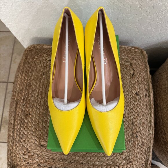 GUAVAIVY Yellow Pointed Toe Block Heel Pumps – Size 9.5 (US) - Picture 3 of 10